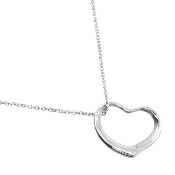 TIFFANY&Co. Open heart Necklace Elsa Peretti Silver925 heart 4.8g Women - Picture 1 of 10